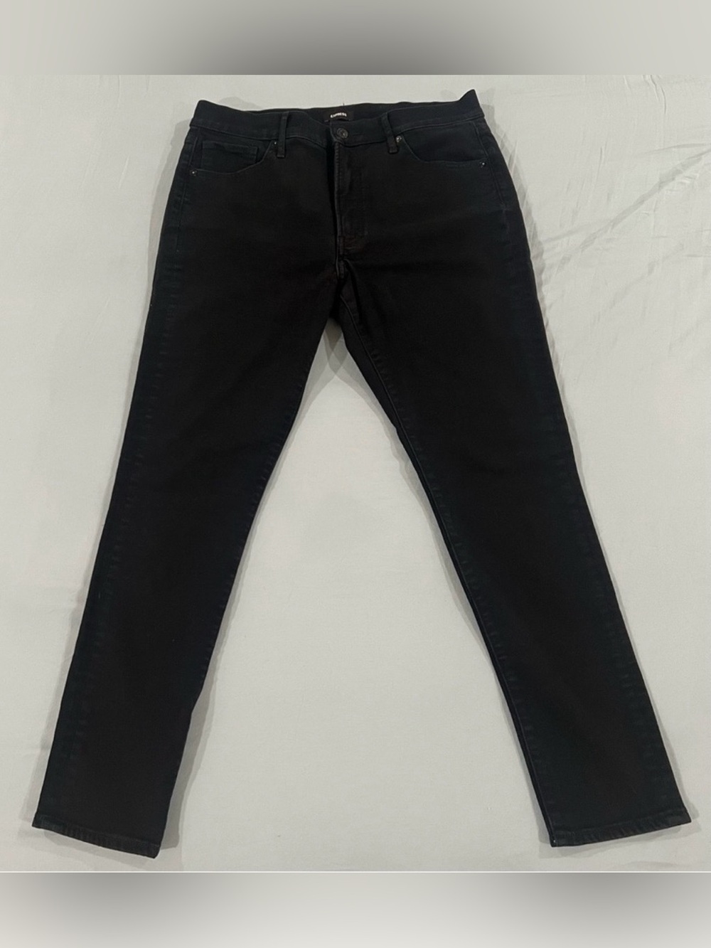Express Woman’s Mid-Rise Skinny Jeans Black Denim Size 12 Regular